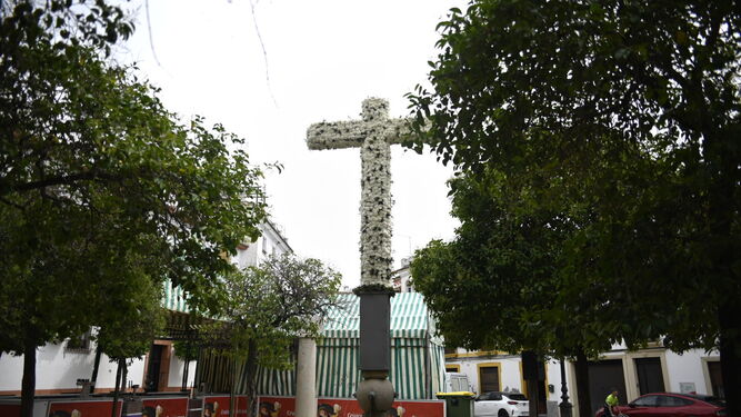 Cruz instalada en la plaza de San Pedro.
